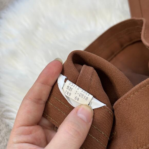 LEVIS Vintage 70s Brown Pants Womens 18 Khaki Trousers Retro Academia Twee Chic - Picture 10 of 10